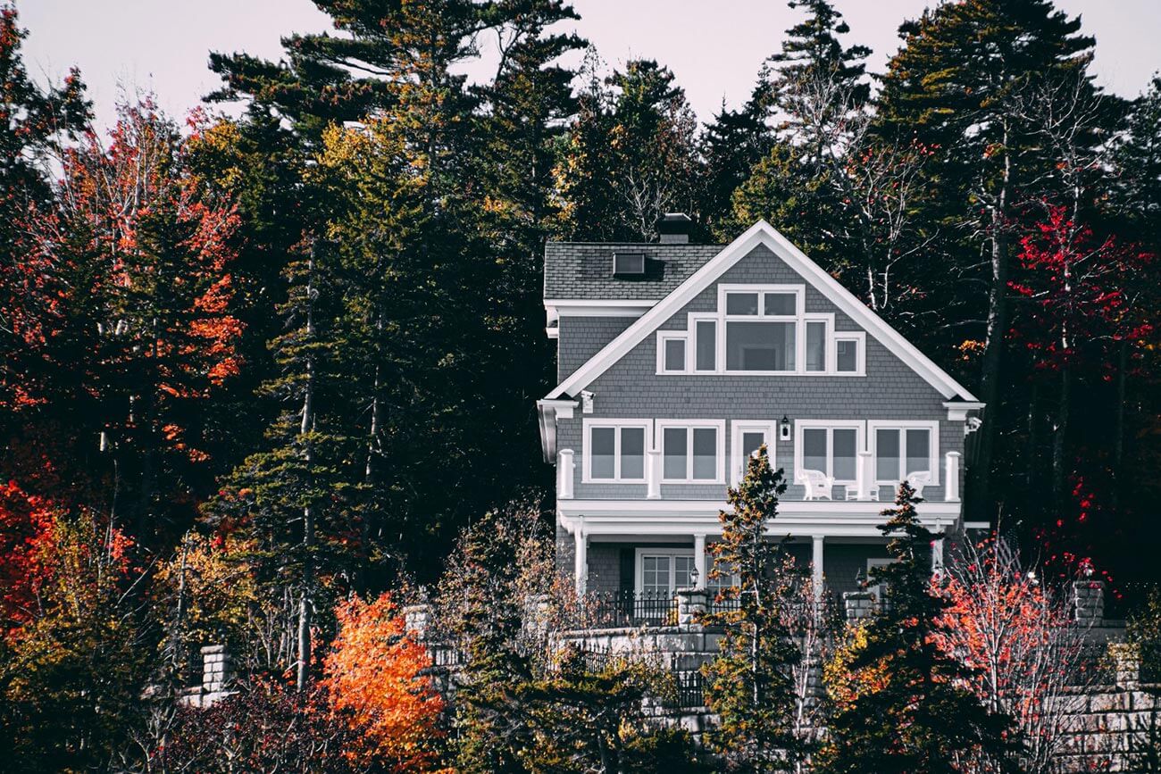 Large house in the woods