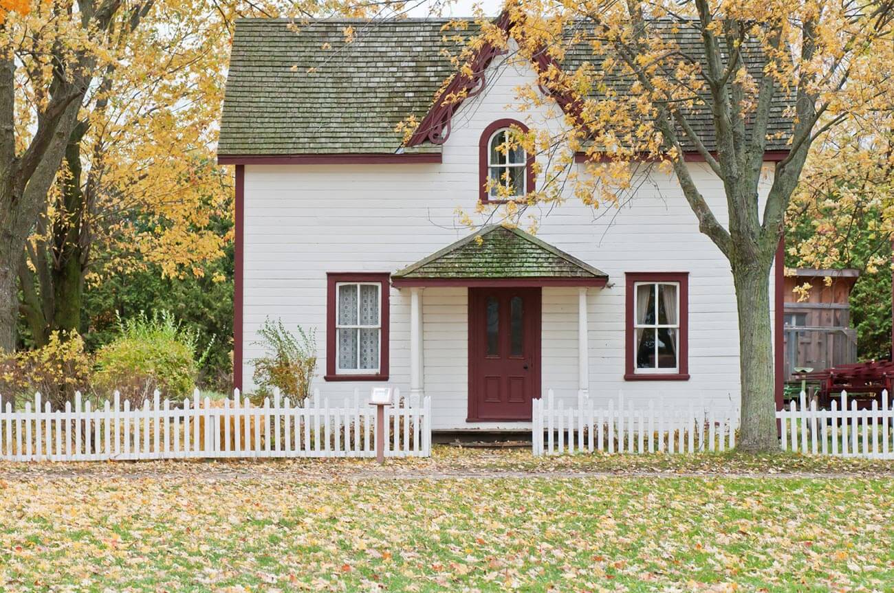 Front of home in the woods